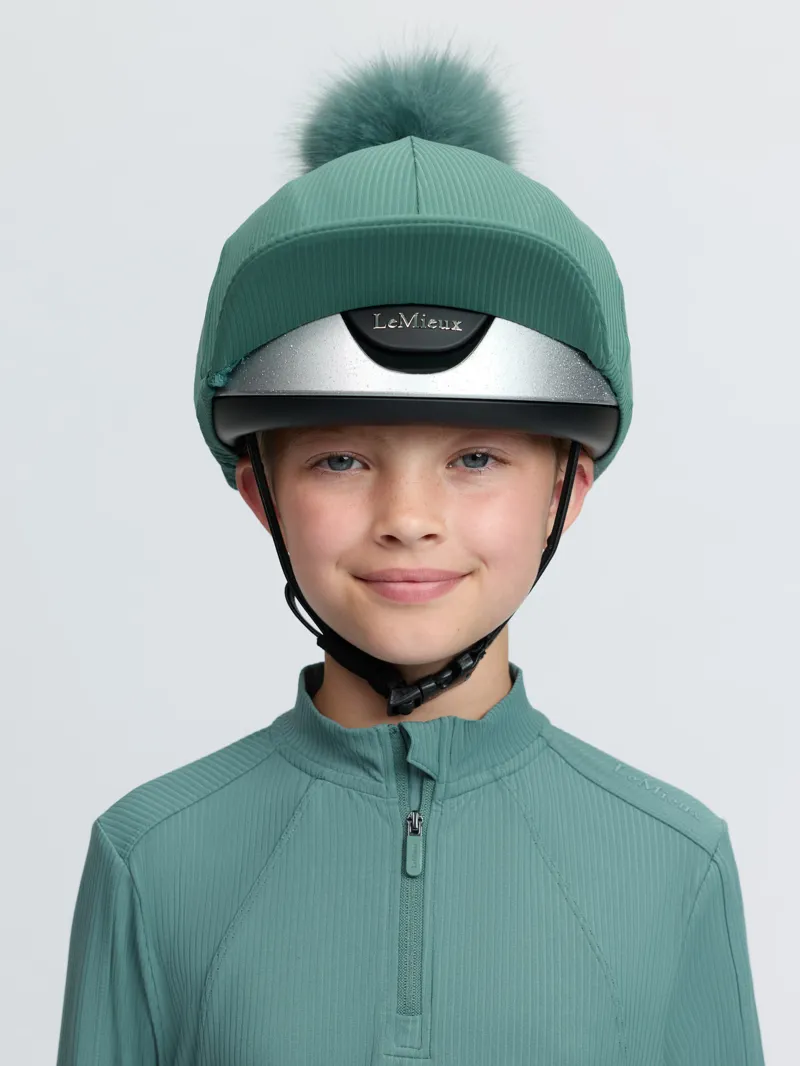 LeMieux Ribbed Hat Silk Aloe-1
