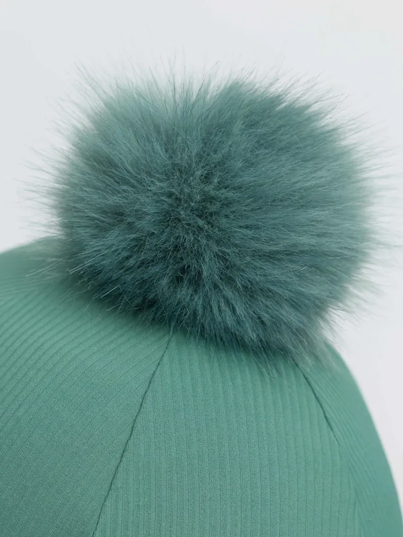 LeMieux Ribbed Hat Silk Aloe-3