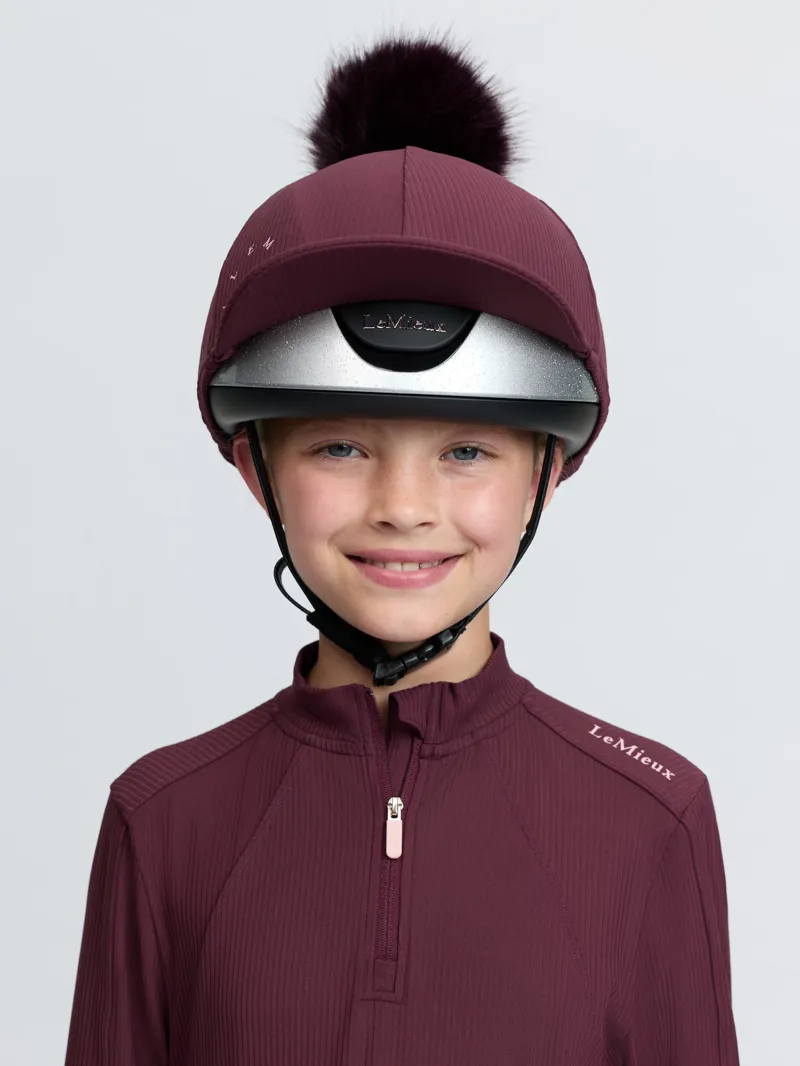 LeMieux Ribbed Hat Silk Bramble-2