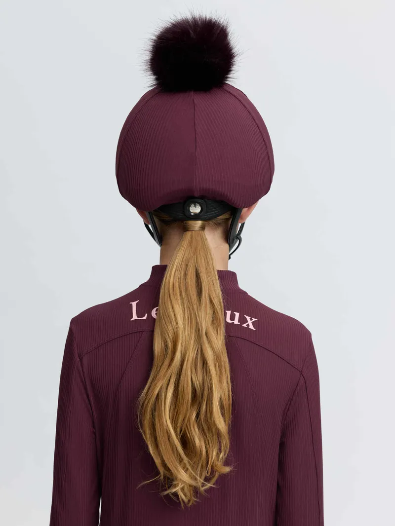 LeMieux Ribbed Hat Silk Bramble-3