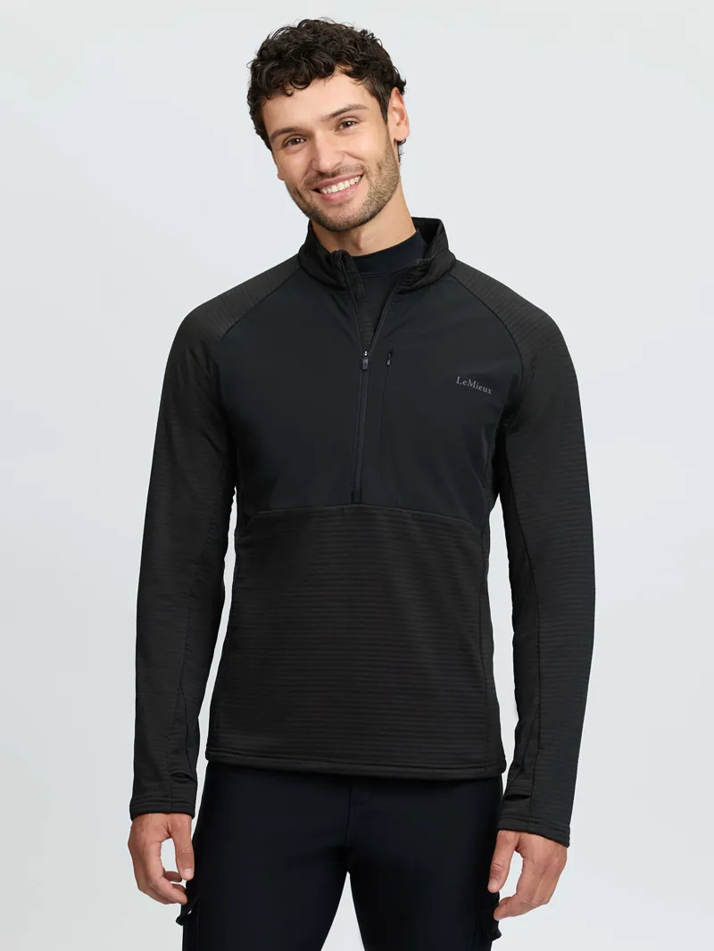 LeMieux  Mens Quarter Zip Mid Layer Black