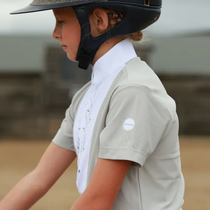 Equetech Junior Virginia Competition Shirt Grey/White-3