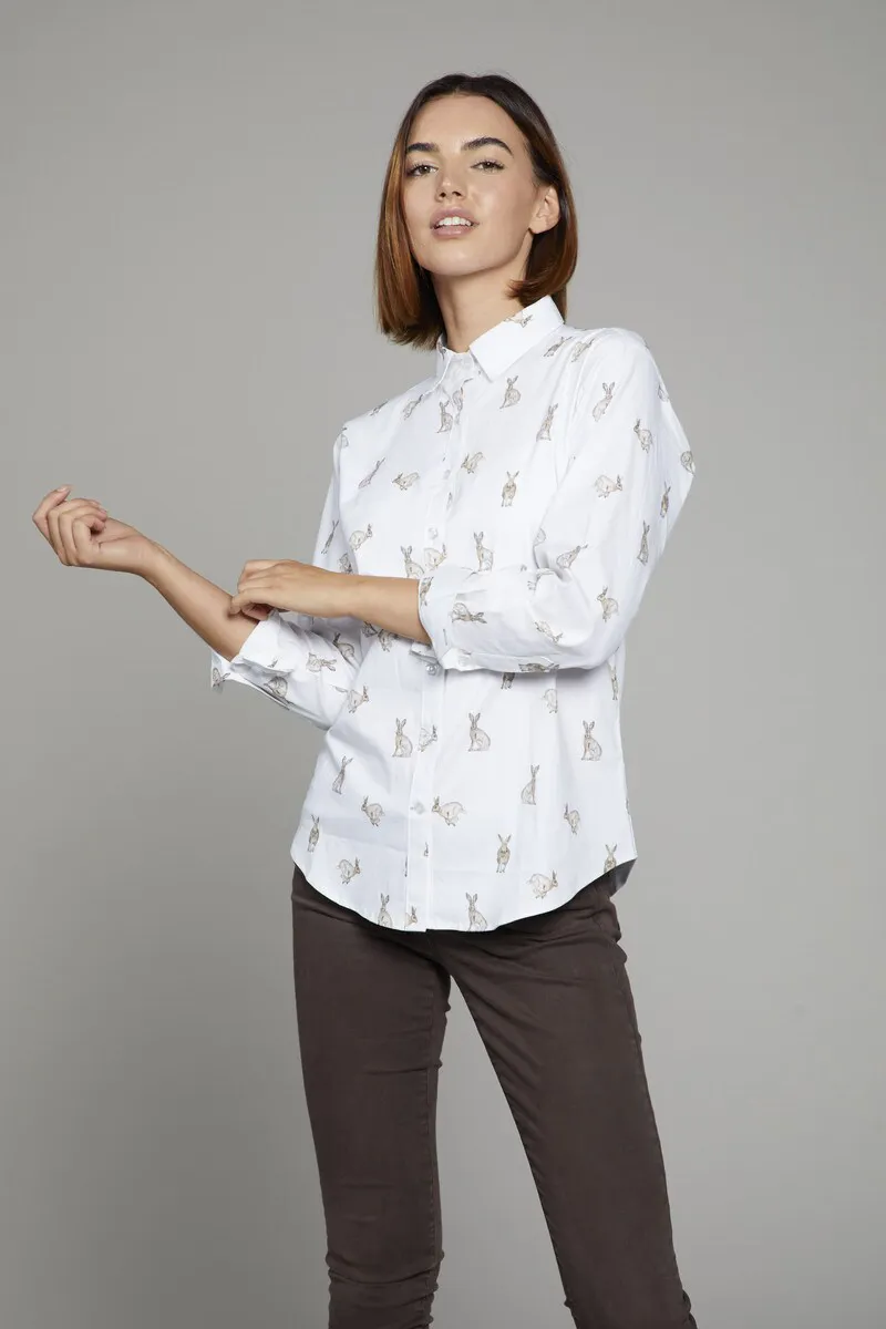 Toggi Womens Johnson Stretch Shirt Winter White/Hare Print