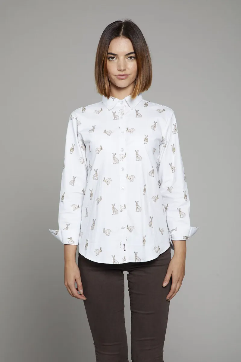 Toggi Womens Johnson Stretch Shirt Winter White/Hare Print-1