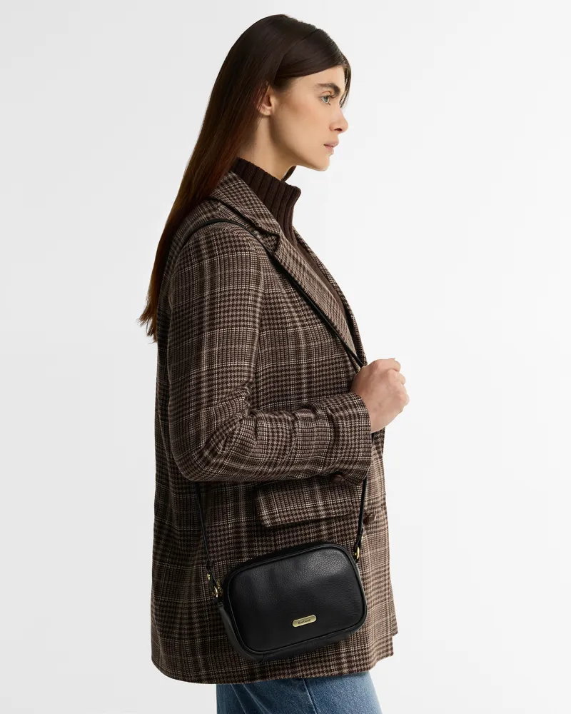 Barbour Daphne Mini Leather Crossbody Bag Black-1