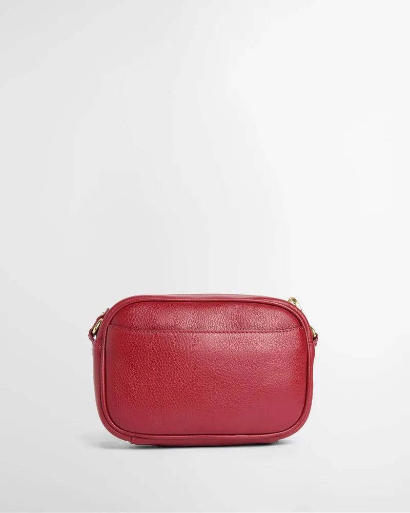 Barbour Daphne Mini Leather Crossbody Bag Red-4