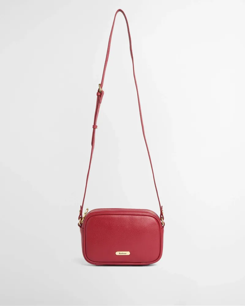 Barbour Rosa Leather Crossbody Bag Red
