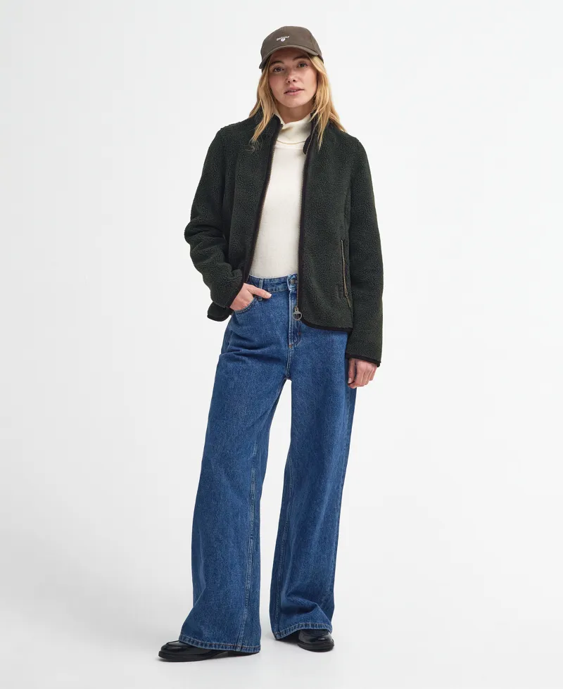 Barbour Ladies Laven Fleece Olive Classic-2