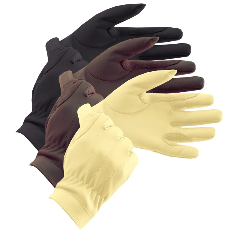 Equetech Leather Show Riding Gloves Brown