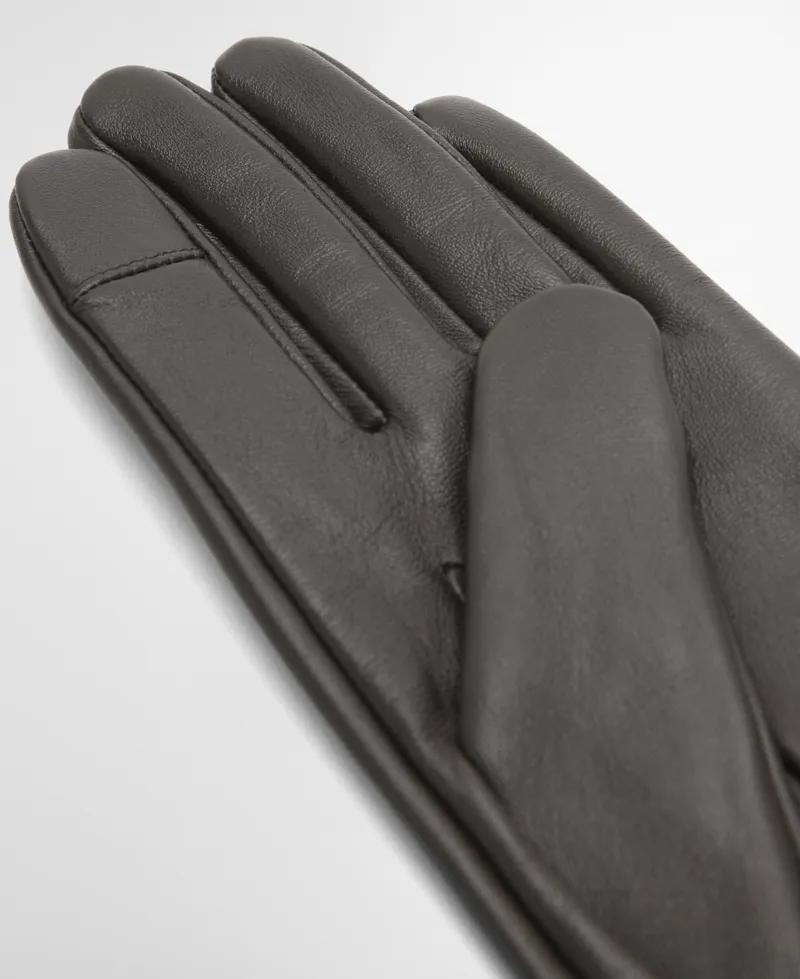 Barbour Arlene Leather Gloves Brown-2