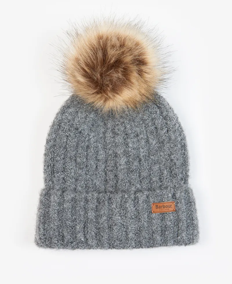 Barbour Saltburn Beanie And Tartan Scarf Gift Set Grey Rose-3