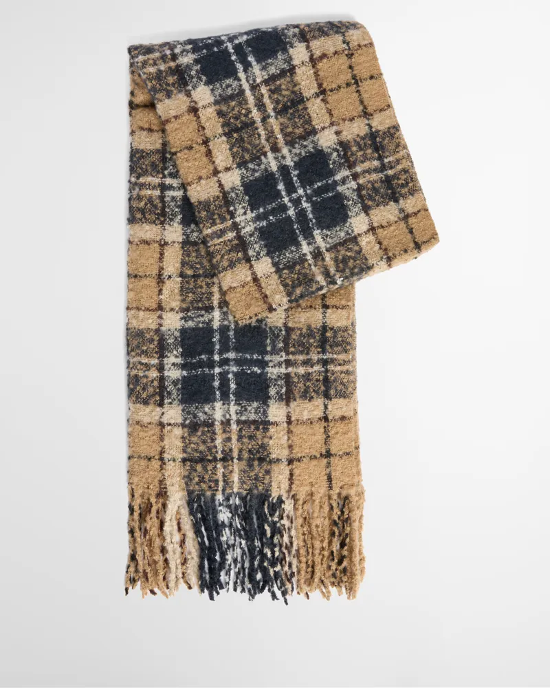 Barbour Saltburn Beanie And Tartan Scarf Gift Set Birchwood-3