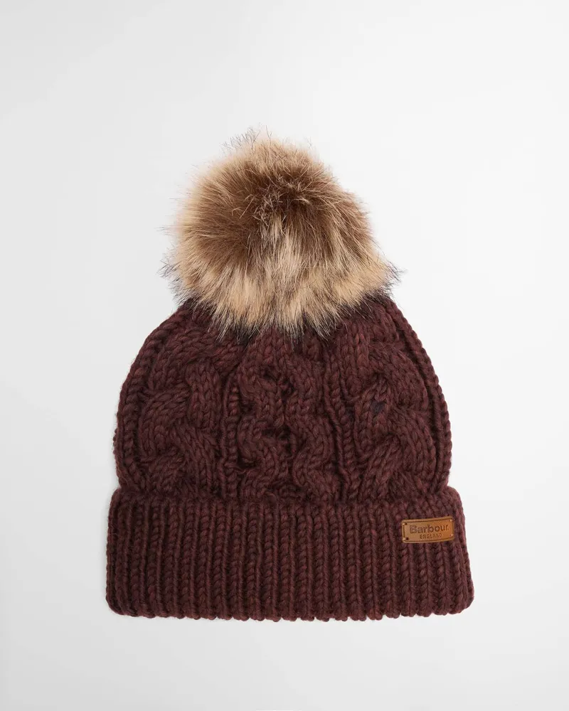 Barbour Penshaw Cable-Knit Beanie Fig