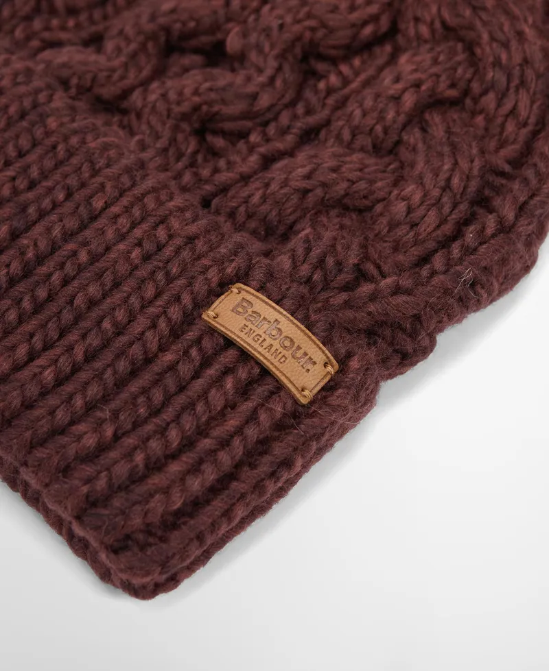 Barbour Penshaw Cable-Knit Beanie Fig-1