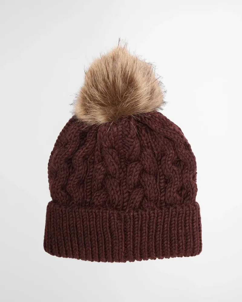 Barbour Penshaw Cable-Knit Beanie Fig-2