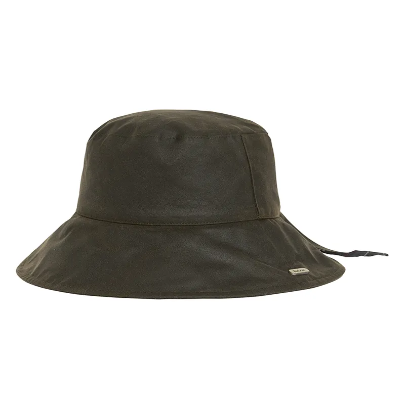 Barbour Green Brambling Wax Bucket Hat-3