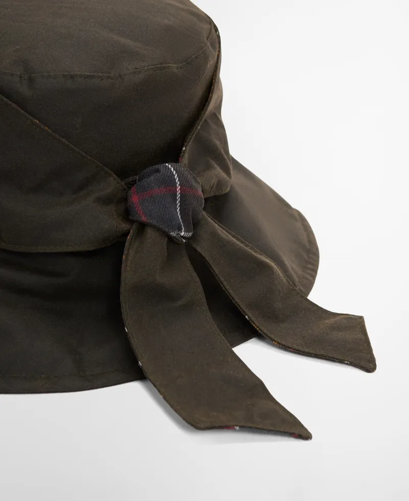 Barbour Green Brambling Wax Bucket Hat-1