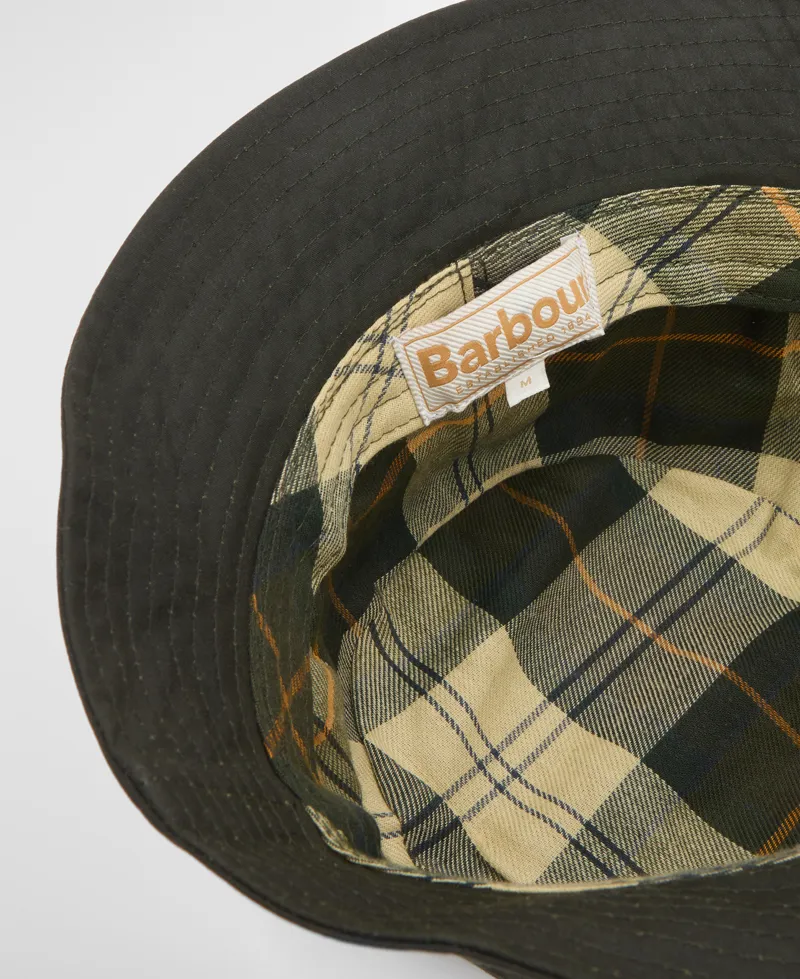 Barbour Belsay Wax Bucket Hat Fern-1