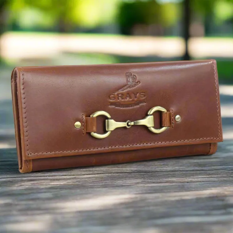Grays Lily Purse In Dark Tan Natural Leather-7