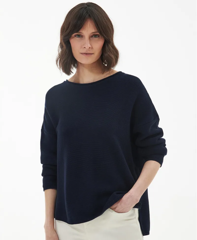 Barbour Womens Marine Knitted Jumper Navy-1