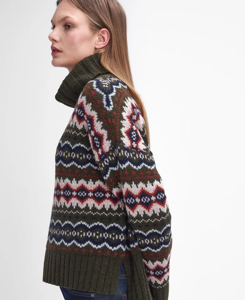 Barbour Ladies Helen Fair Isle Roll-Neck Jumper-2