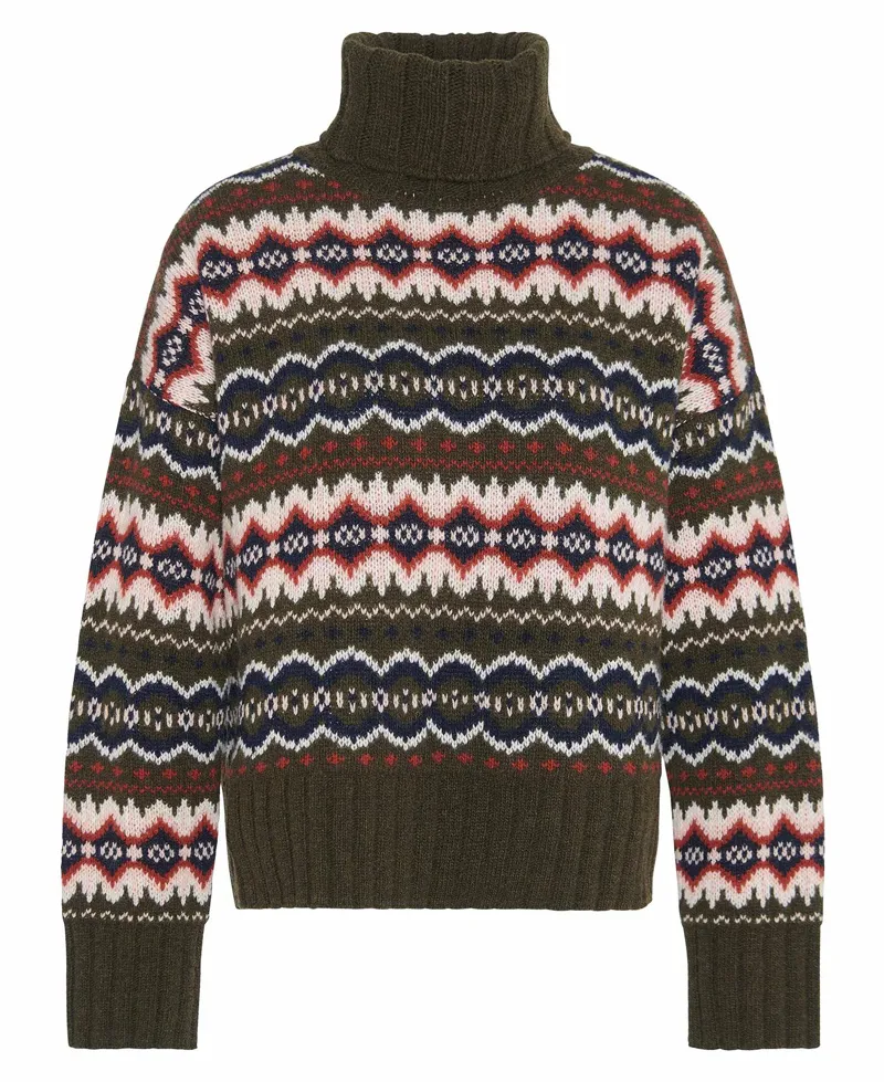 Barbour Ladies Helen Fair Isle Roll-Neck Jumper-1