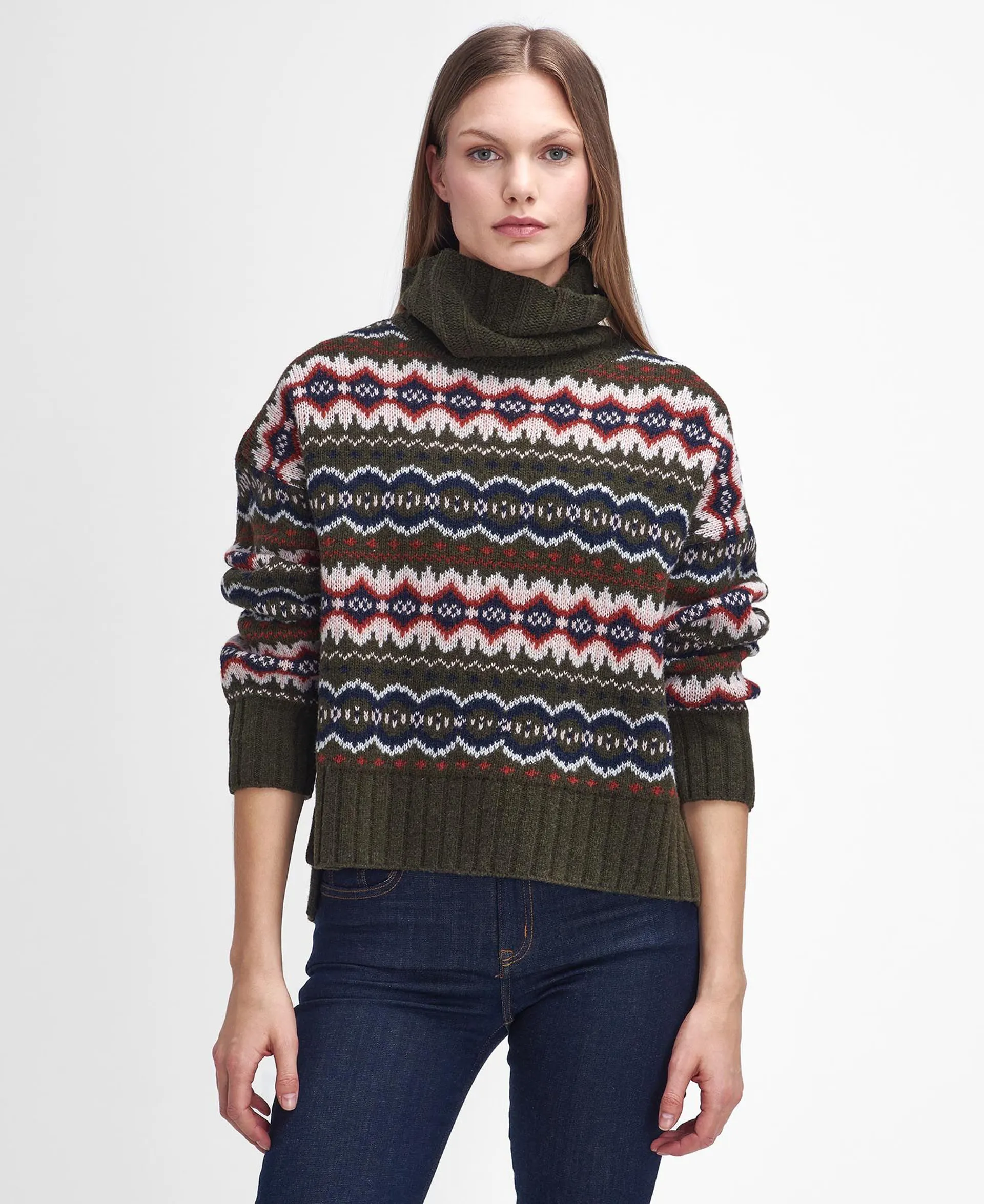 Barbour Ladies Helen Fair Isle Roll-Neck Jumper
