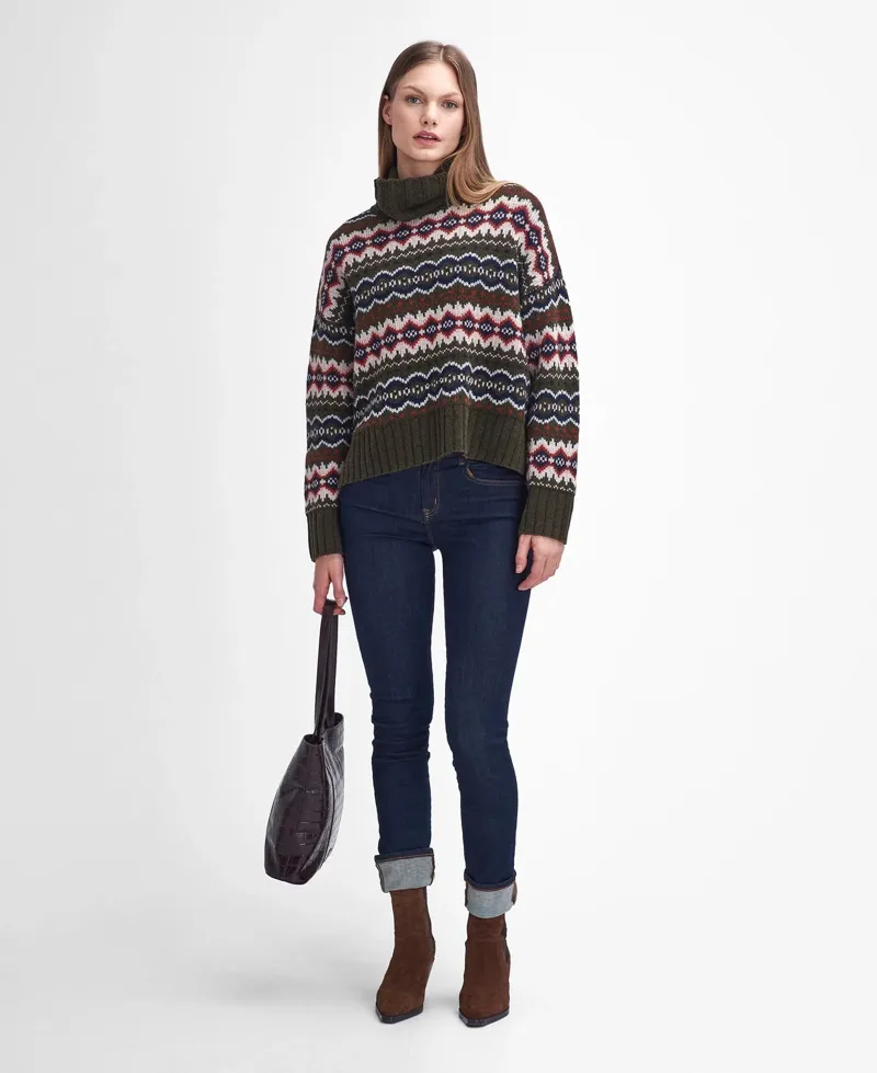 Barbour Ladies Helen Fair Isle Roll-Neck Jumper-4