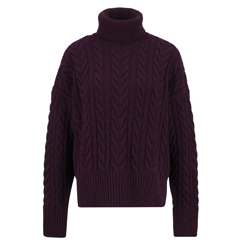 Barbour Ladies Embleton Knitted Jumper Black Cherry-2