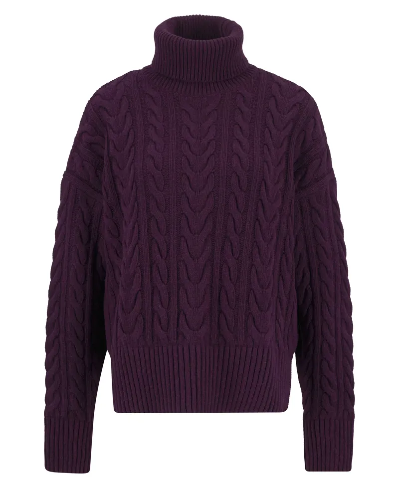 Barbour Ladies Embleton Knitted Jumper Black Cherry-3