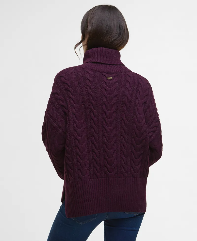 Barbour Ladies Embleton Knitted Jumper Black Cherry-1