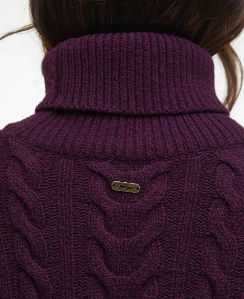 Barbour Ladies Embleton Knitted Jumper Black Cherry-5
