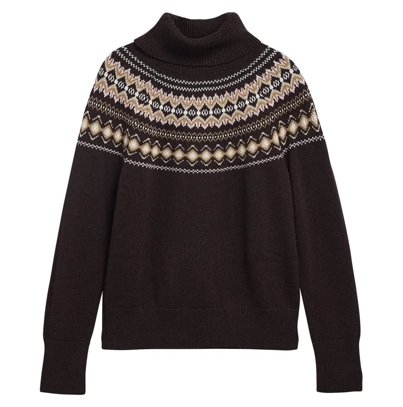 Barbour Women's Darwen knitted Jumper Seal Brown-6