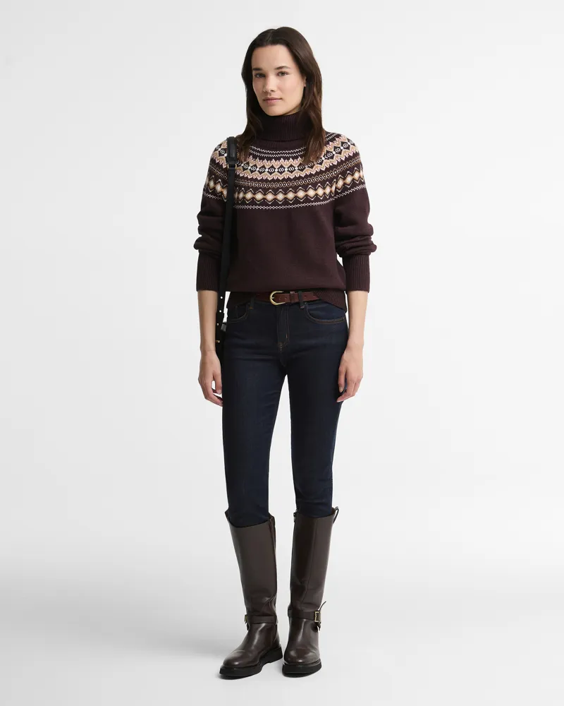Barbour Women's Darwen knitted Jumper Seal Brown-1
