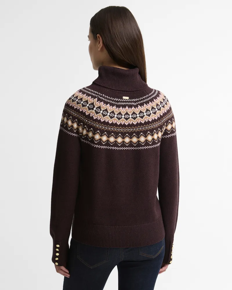 Barbour Women's Darwen knitted Jumper Seal Brown-5
