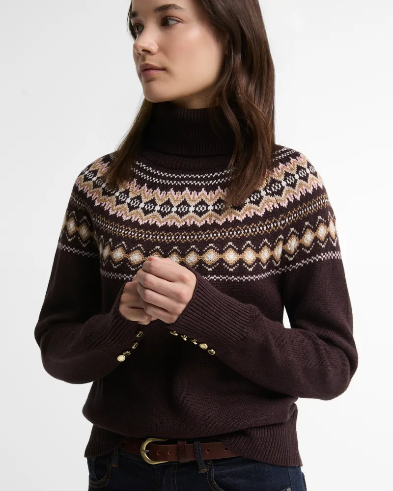 Barbour Women's Darwen knitted Jumper Seal Brown