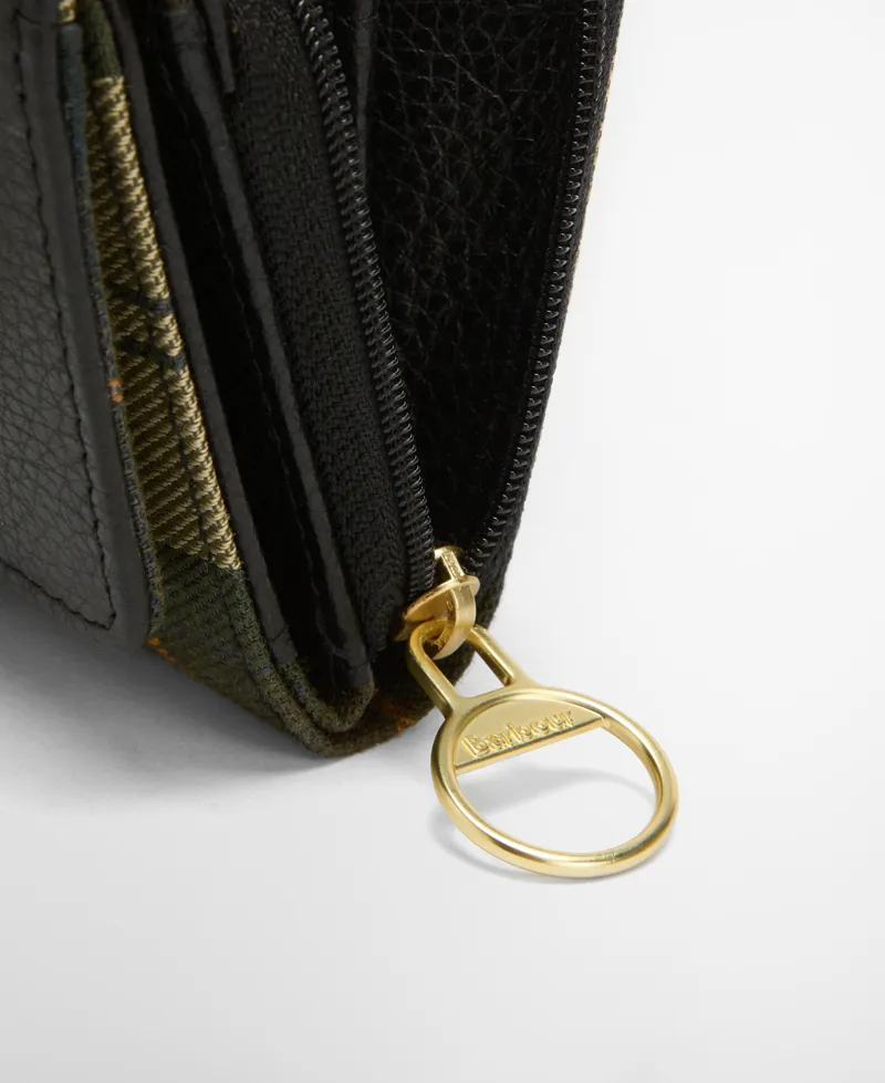 Barbour Rosa Leather French Purse Black/Ancient-2