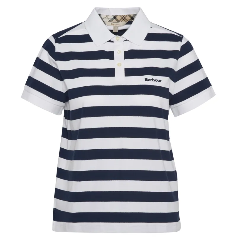 Barbour Ladies Ashbourne Stripe Polo Top Navy Stripe-2