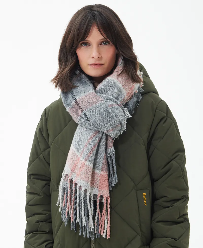 Barbour Boucle Scarf Pearl Grey