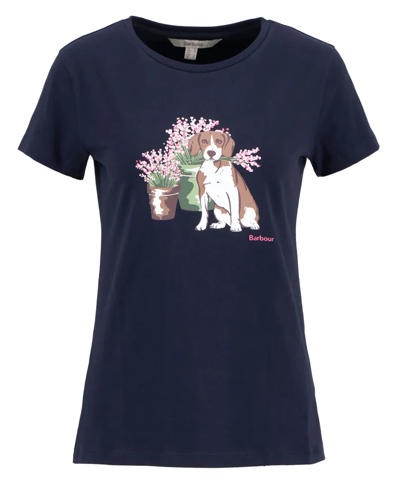 Barbour Ladies Bowland T-Shirt Navy-1