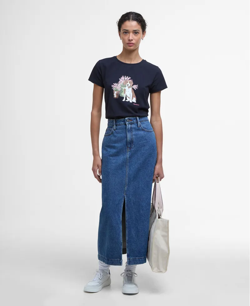 Barbour Ladies Bowland T-Shirt Navy-3