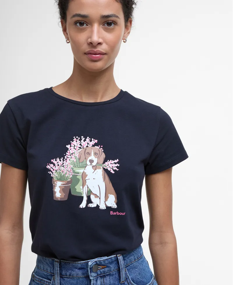 Barbour Ladies Bowland T-Shirt Navy