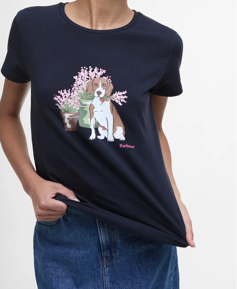 Barbour Ladies Bowland T-Shirt Navy-4