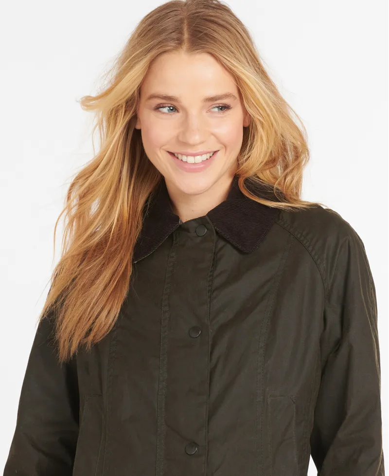 Barbour Ladies Classic Beadnell Wax Jacket Olive-3