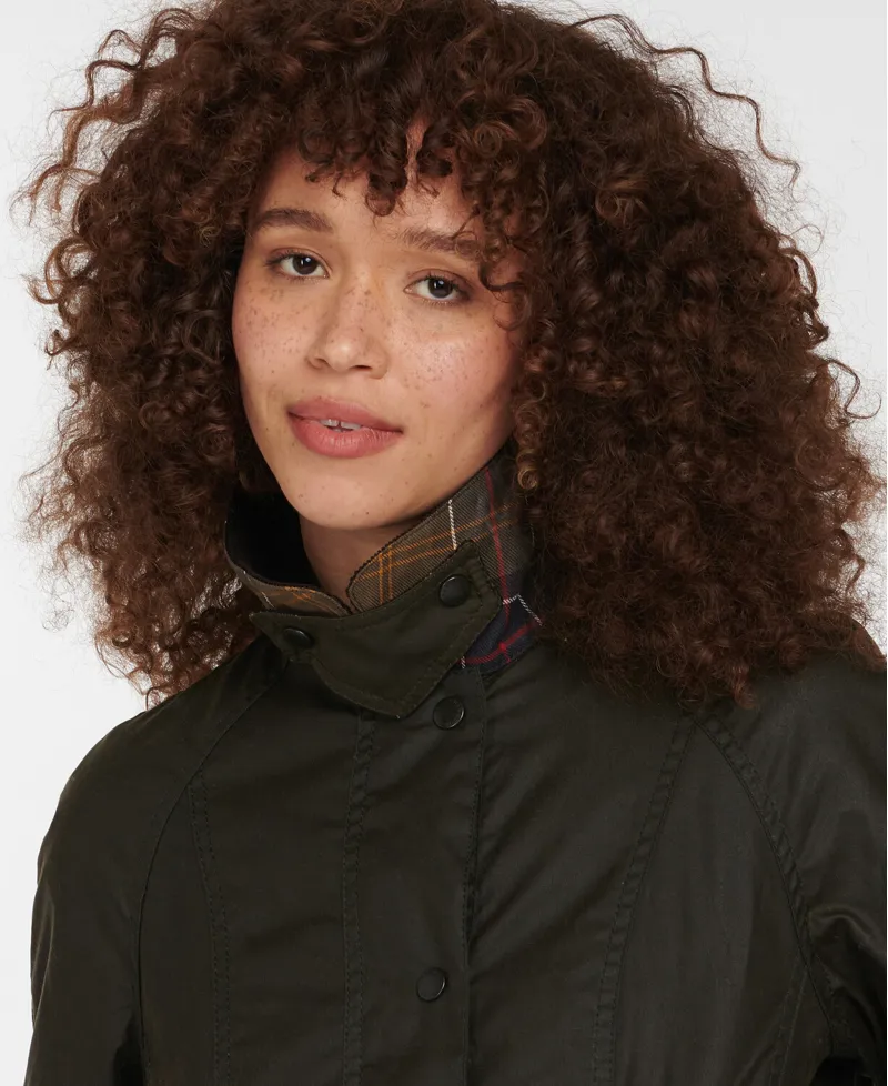 Barbour Ladies Classic Beadnell Wax Jacket Olive-5