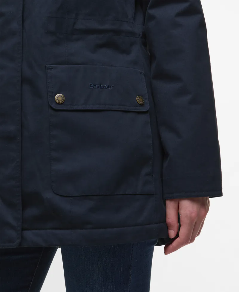 Barbour Ladies Buttercup Waterproof Jacket Deep Navy/Classic-6
