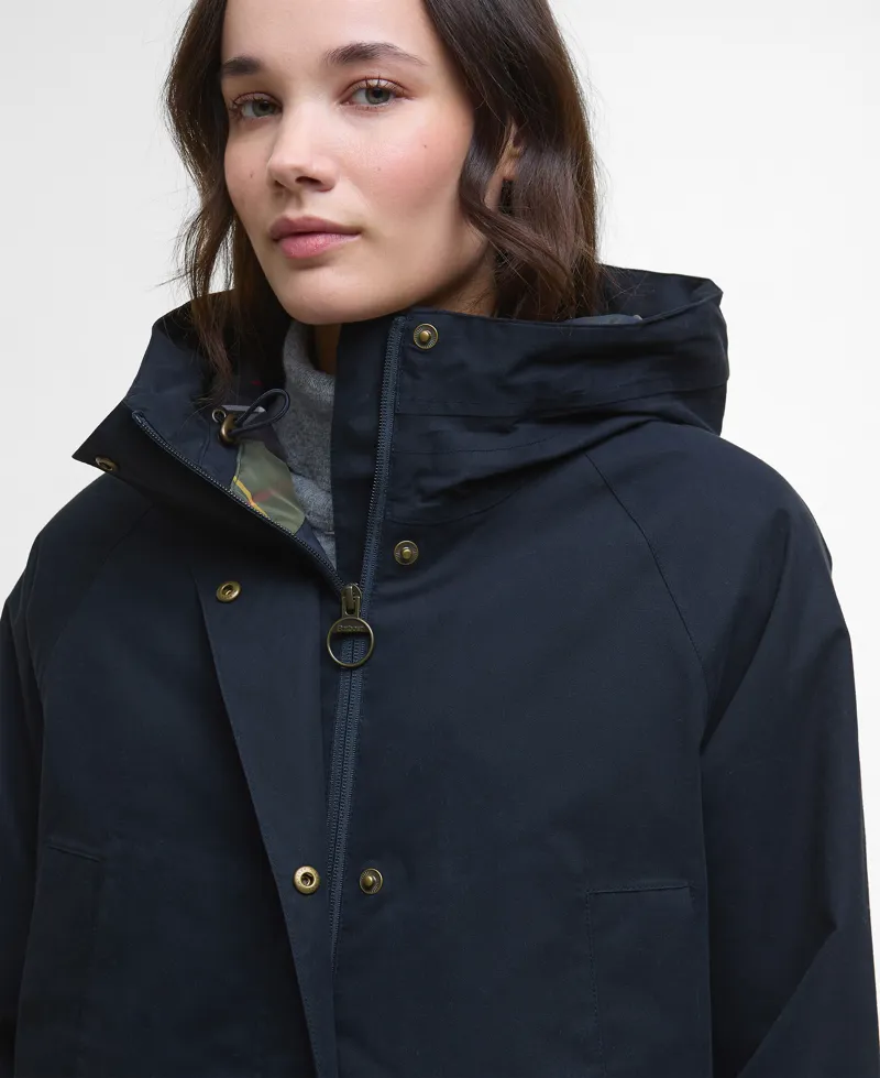 Barbour Women's Winter Beadnell Waterproof Jacket Deep Navy/Classic Tartan-3