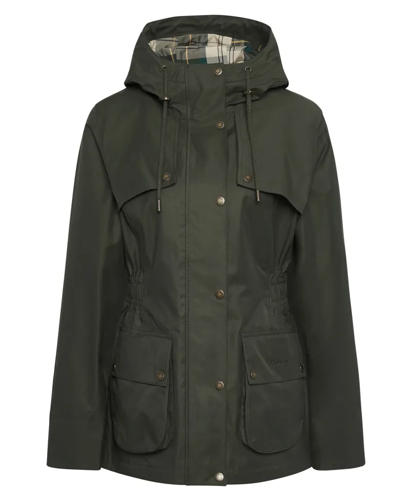 Barbour Womens Maple Waterproof Jacket Olive/Ancient Tartan-1