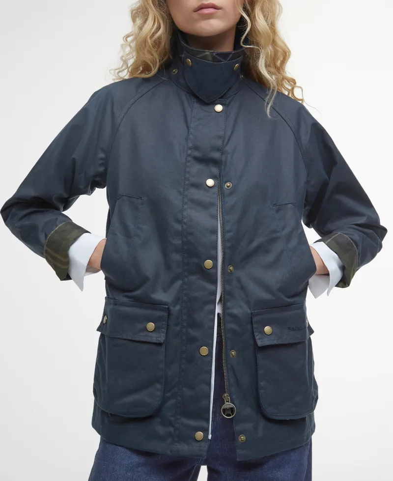 Barbour Women's Acorn Wax Jacket Navy-4