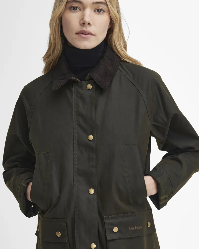 Barbour Ladies Acorn Wax Jacket Olive-2